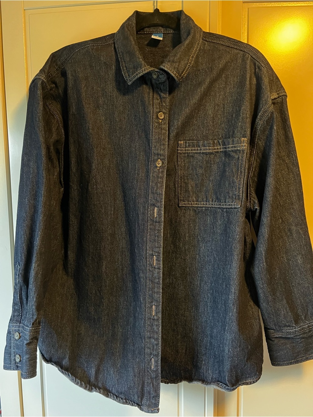 Old Navy Dark Blue Denim Button-Down Shirt